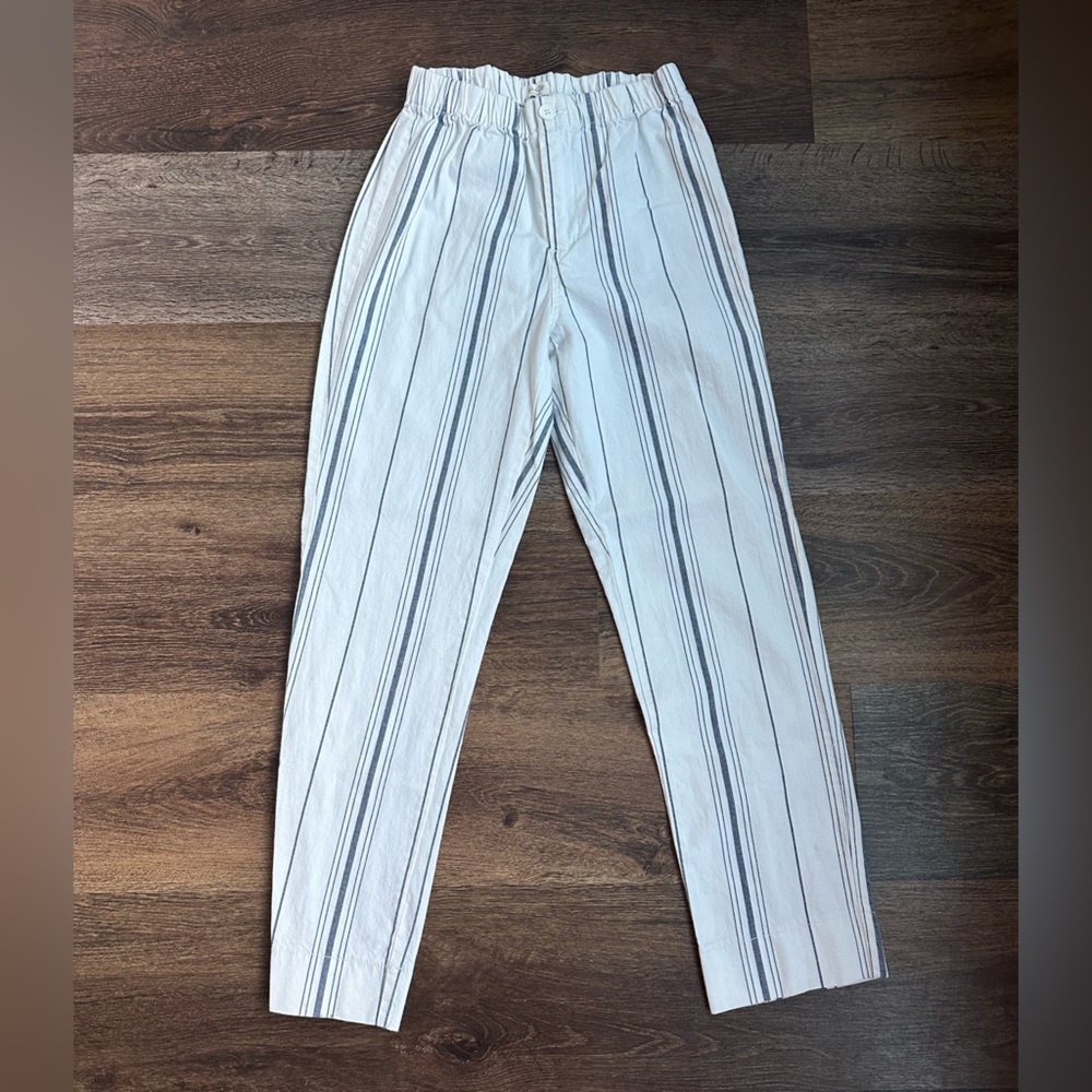 John Galt California Blue and White Stripped Pants One Size
